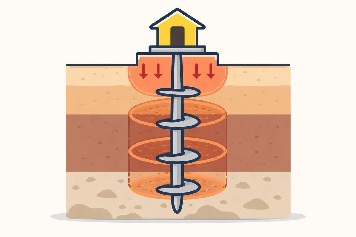 Helical pile load transfer mechanism
