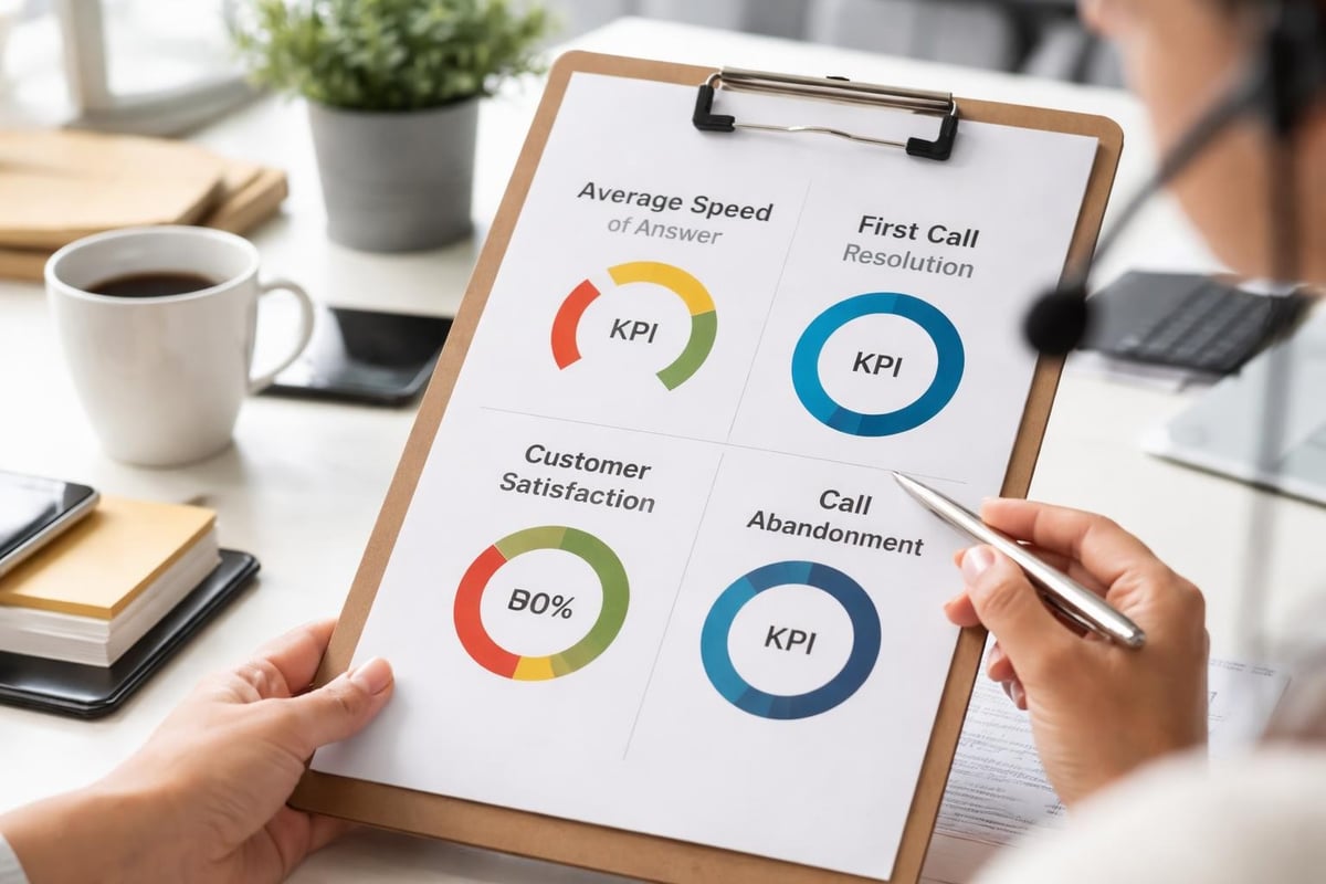Call center performance metrics dashboard