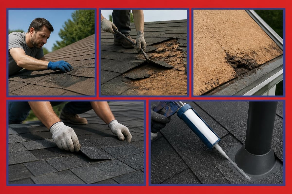 Roof repair process steps