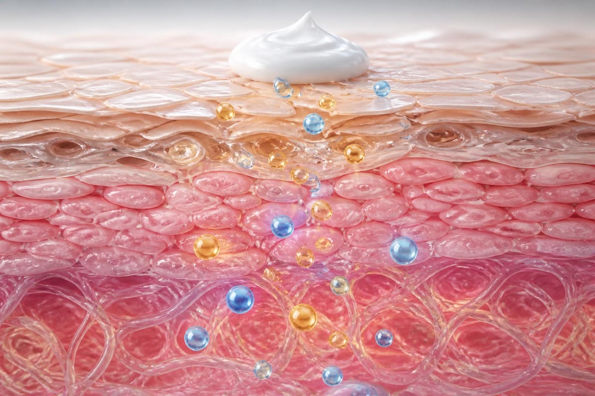 Face cream absorption layers
