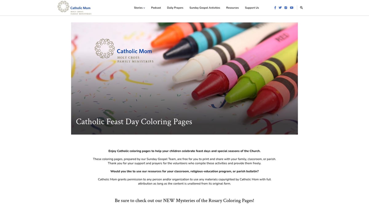 10 Inspiring Catholic Coloring Pages for Kids in 2026 - Joyful Mysteries Rosary Coloring Pages – CatholicMom.com