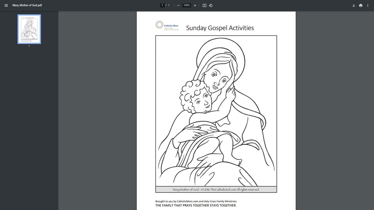 10 Inspiring Catholic Coloring Pages for Kids in 2026 - Solemnity of Mary, Mother of God Coloring Page – CatholicMom.com