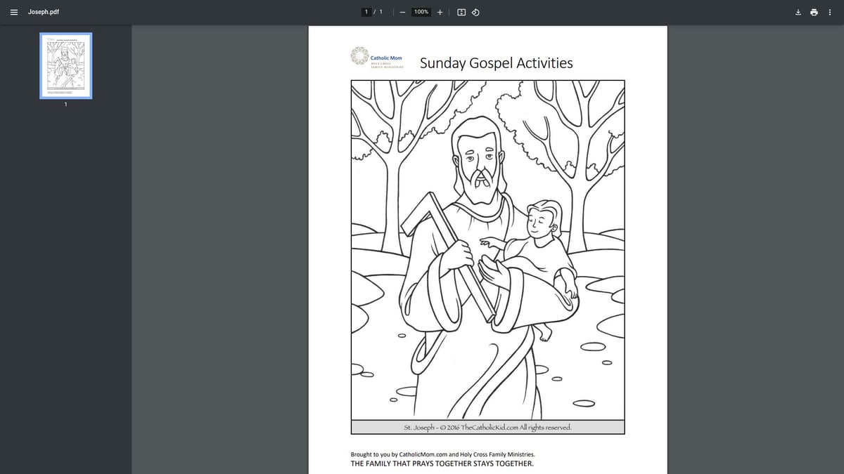 10 Inspiring Catholic Coloring Pages for Kids in 2026 - St. Joseph Coloring Page – CatholicMom.com