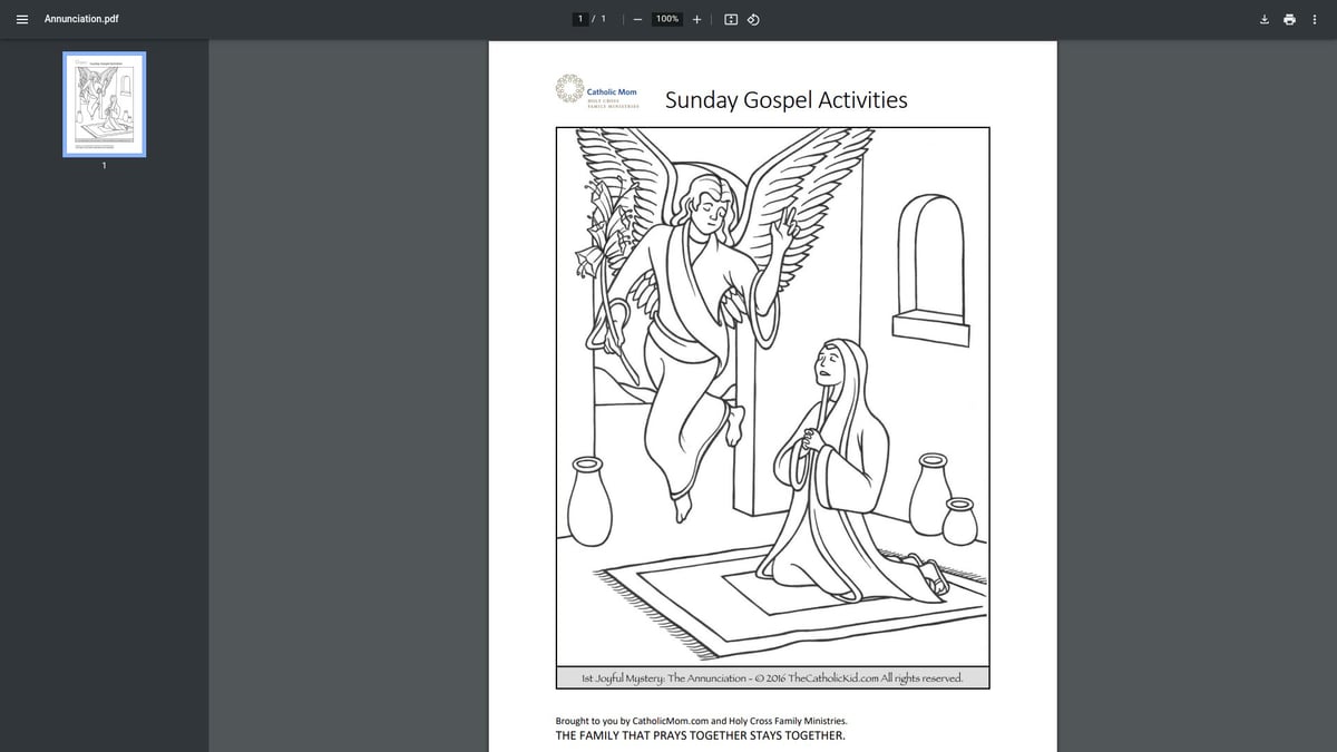 10 Inspiring Catholic Coloring Pages for Kids in 2026 - Annunciation Coloring Page – CatholicMom.com
