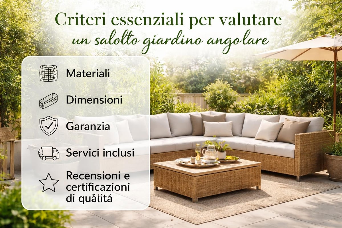 Checklist acquisto salotto giardino