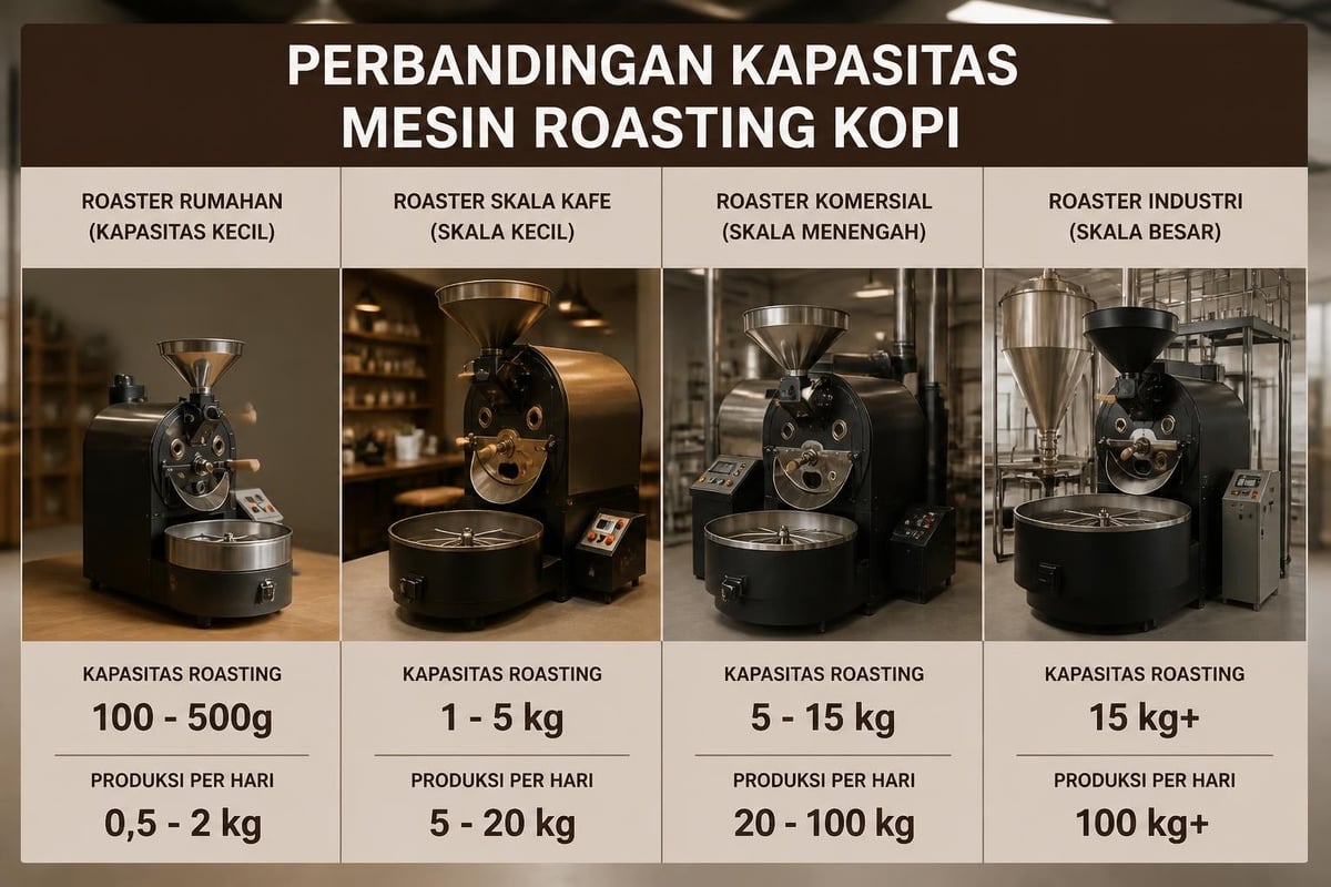 Perbandingan kapasitas mesin roasting