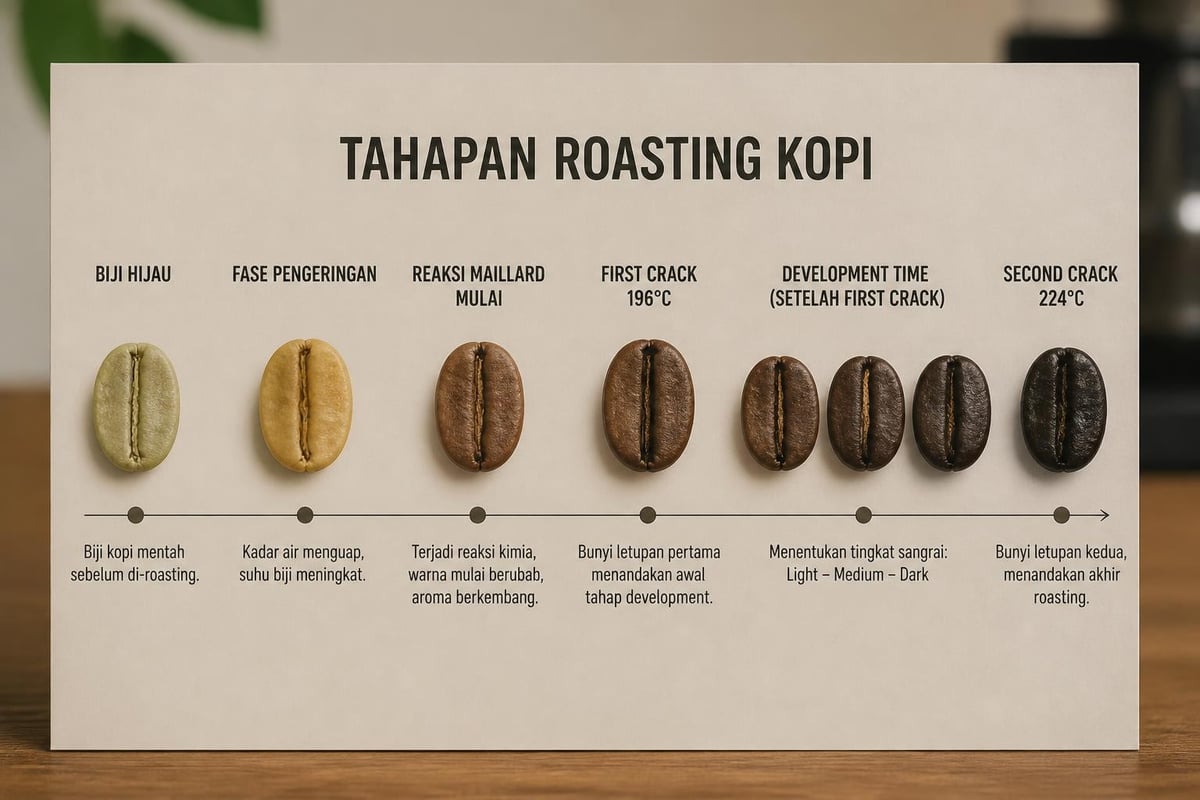 Timeline fase roasting kopi