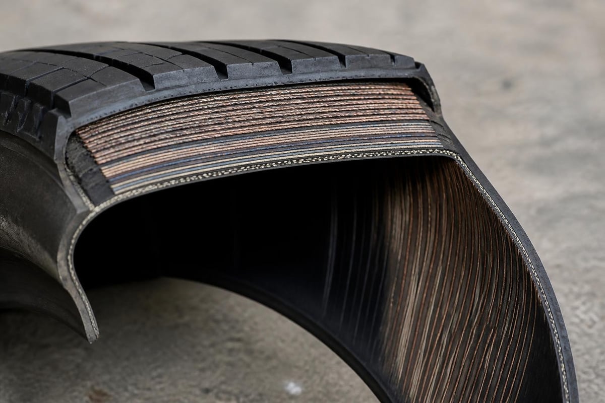 Radial tire construction layers