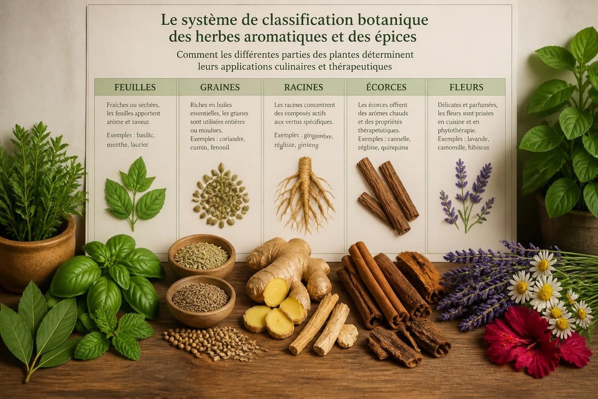 Classification des épices et herbes aromatiques