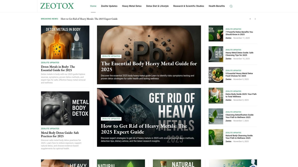 Metal Detox Guide 2025: Essential Steps for a Cleaner Body - Zeotox: Trusted Resource for Zeolite-Based Detox