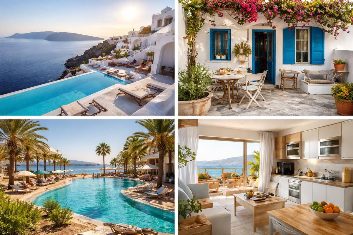 Cyclades accommodation types