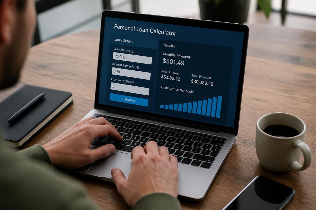 Personal loan calculator workflow