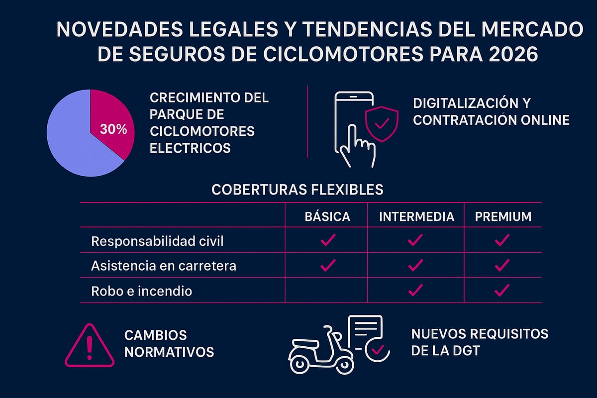 Seguros de Ciclomotores: Guía Esencial para 2026 4 Novedades legales y tendencias del mercado de seguros de ciclomotores para 2026