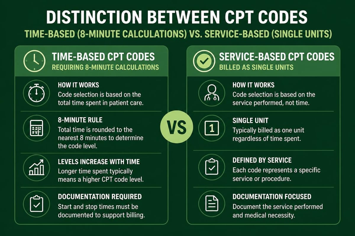 Time-based versus service-based therapy billing