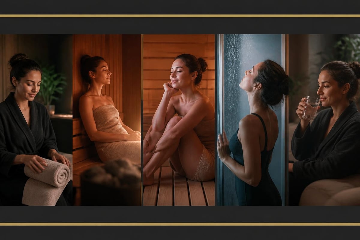 Complete sauna session timeline