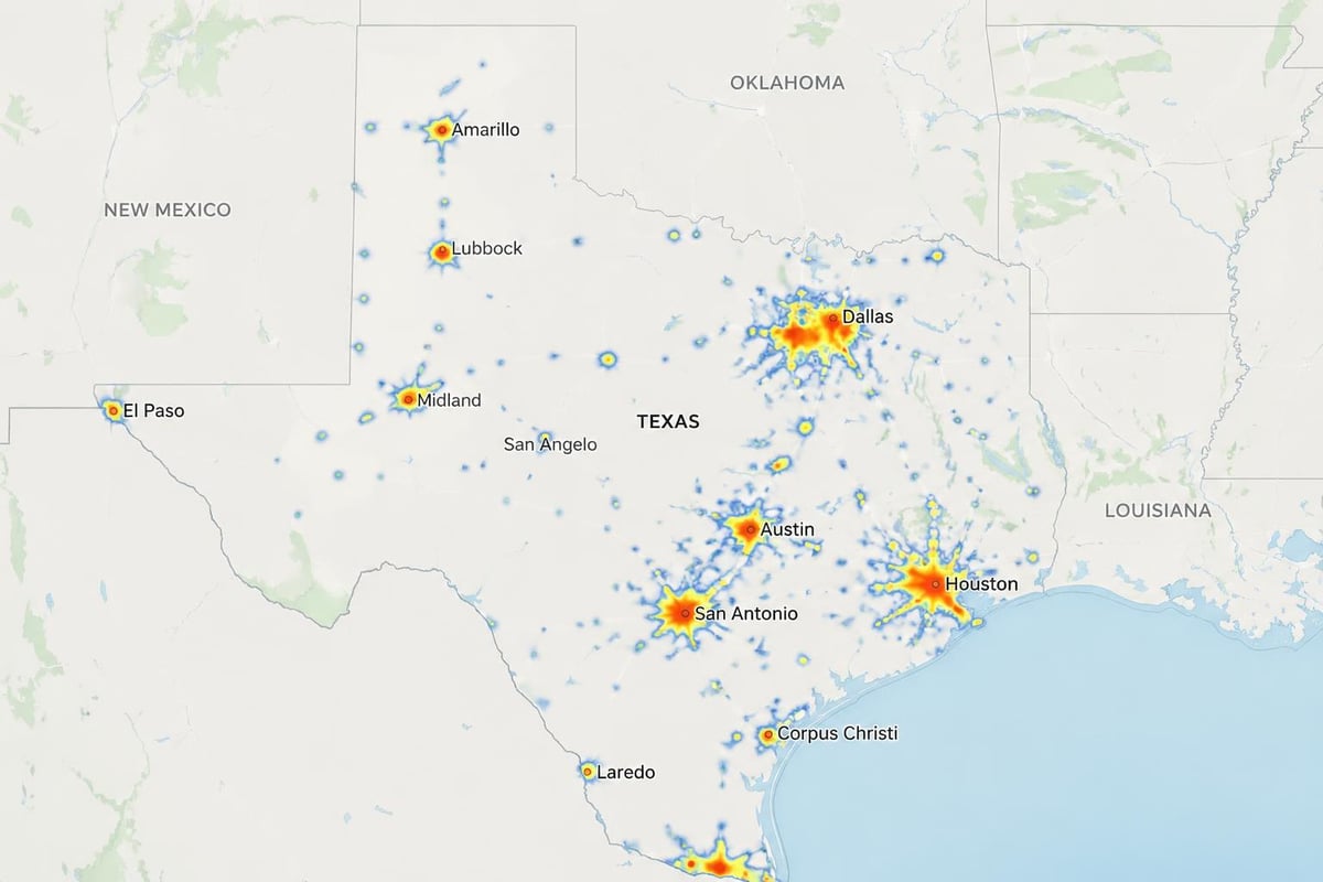 Texas dental insurance coverage map