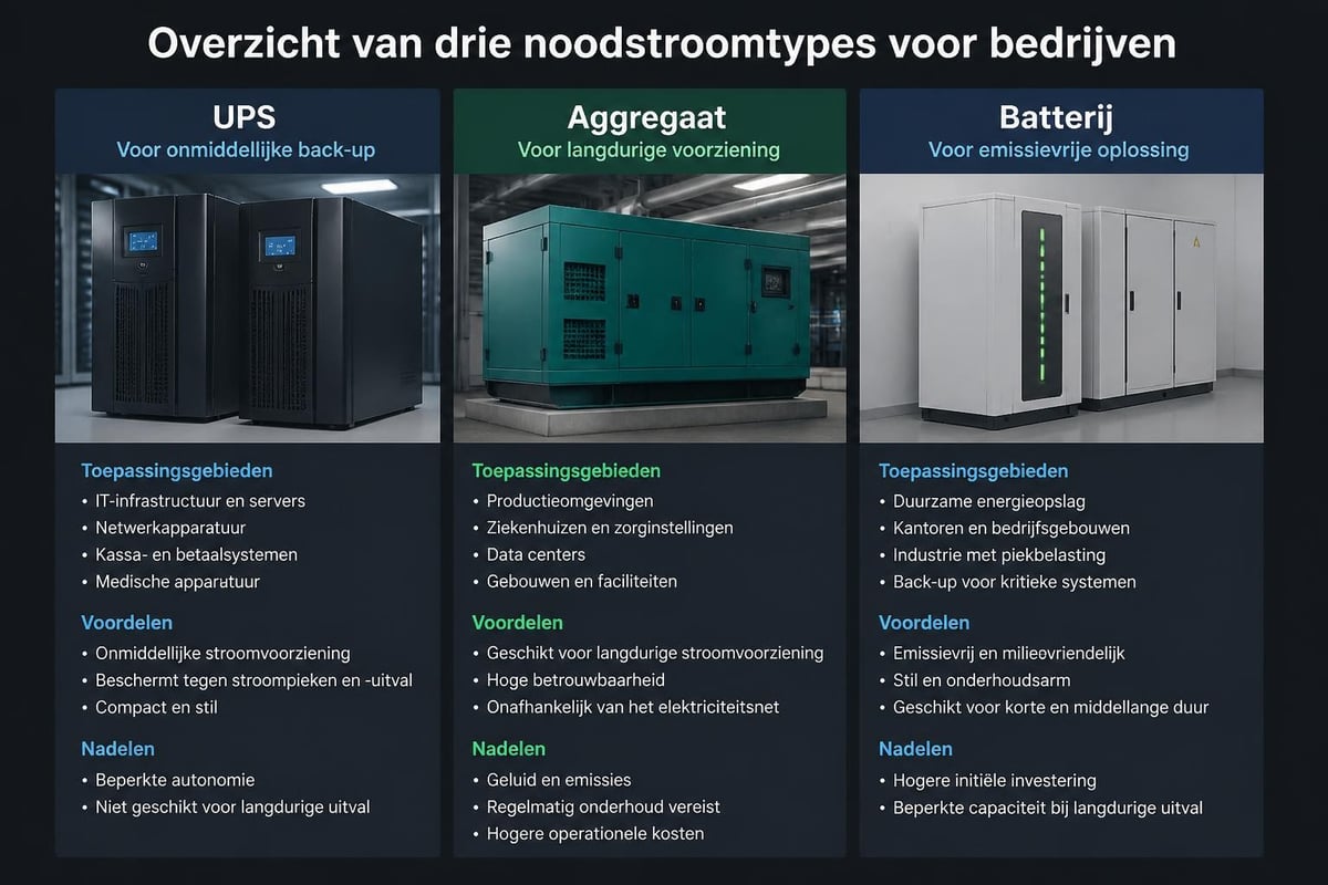 Vergelijking noodstroomsystemen