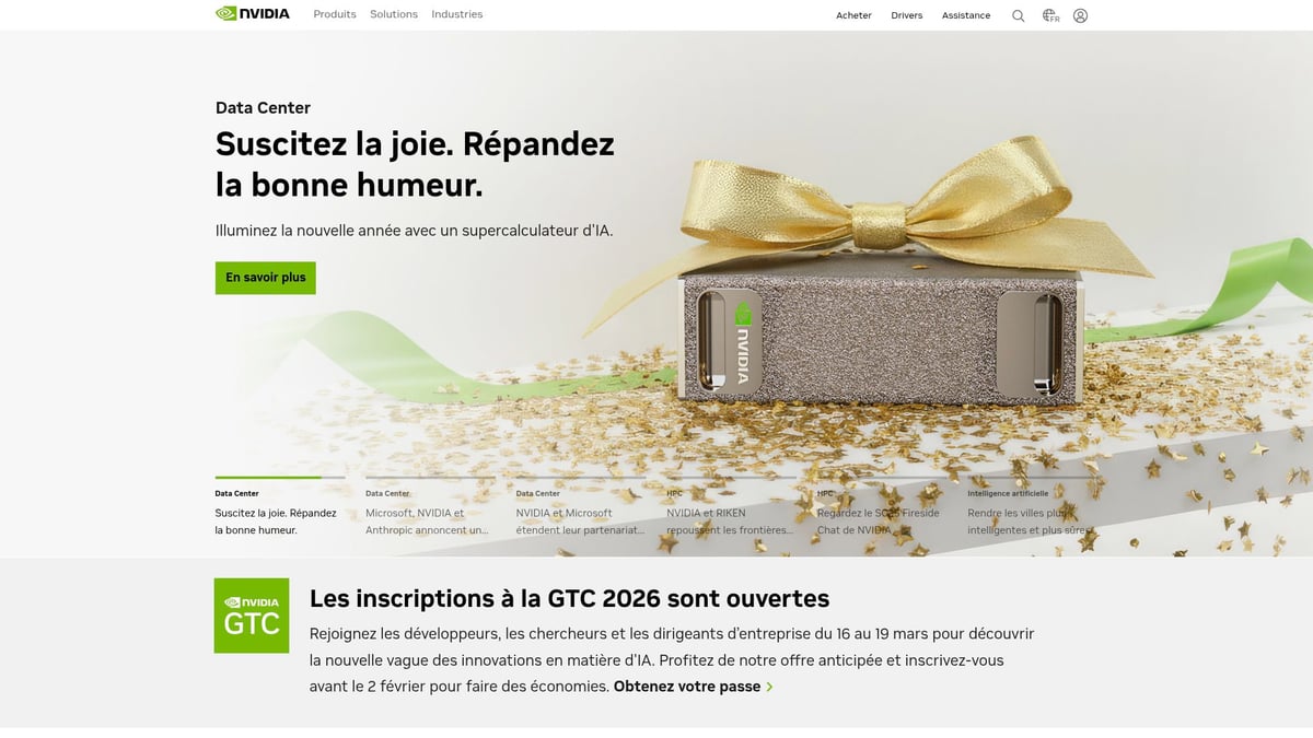 8 Entreprises IA Innovantes à Suivre Absolument en 2026 - Nvidia – L’infrastructure matérielle de l’IA mondiale