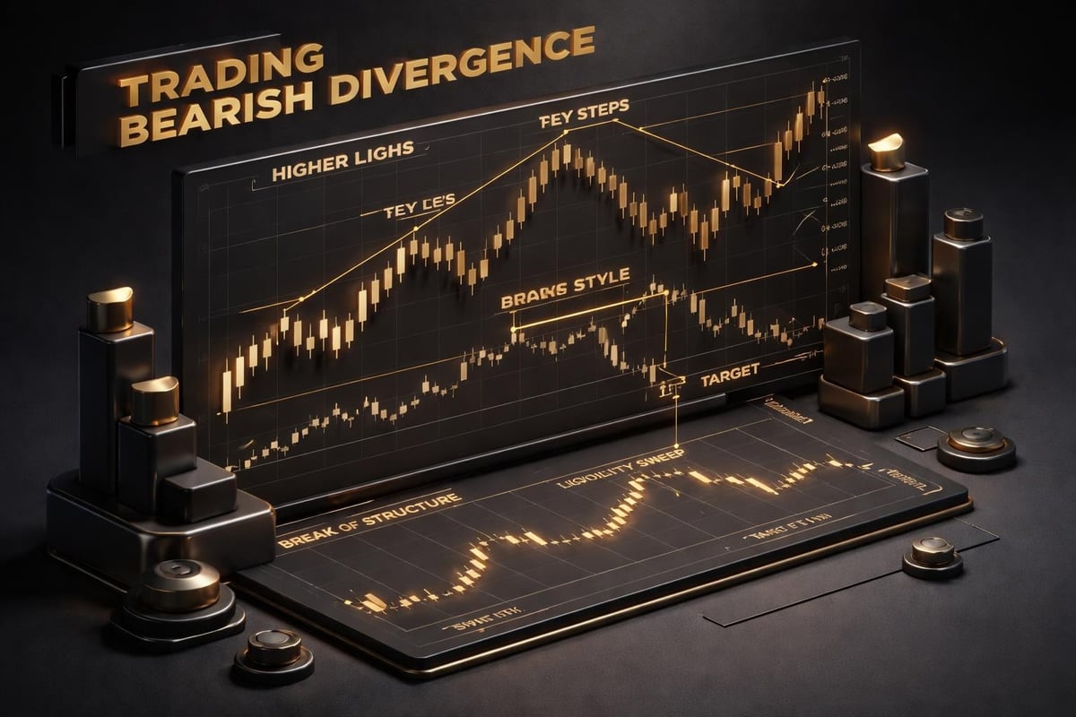Step-by-step bearish divergence trade
