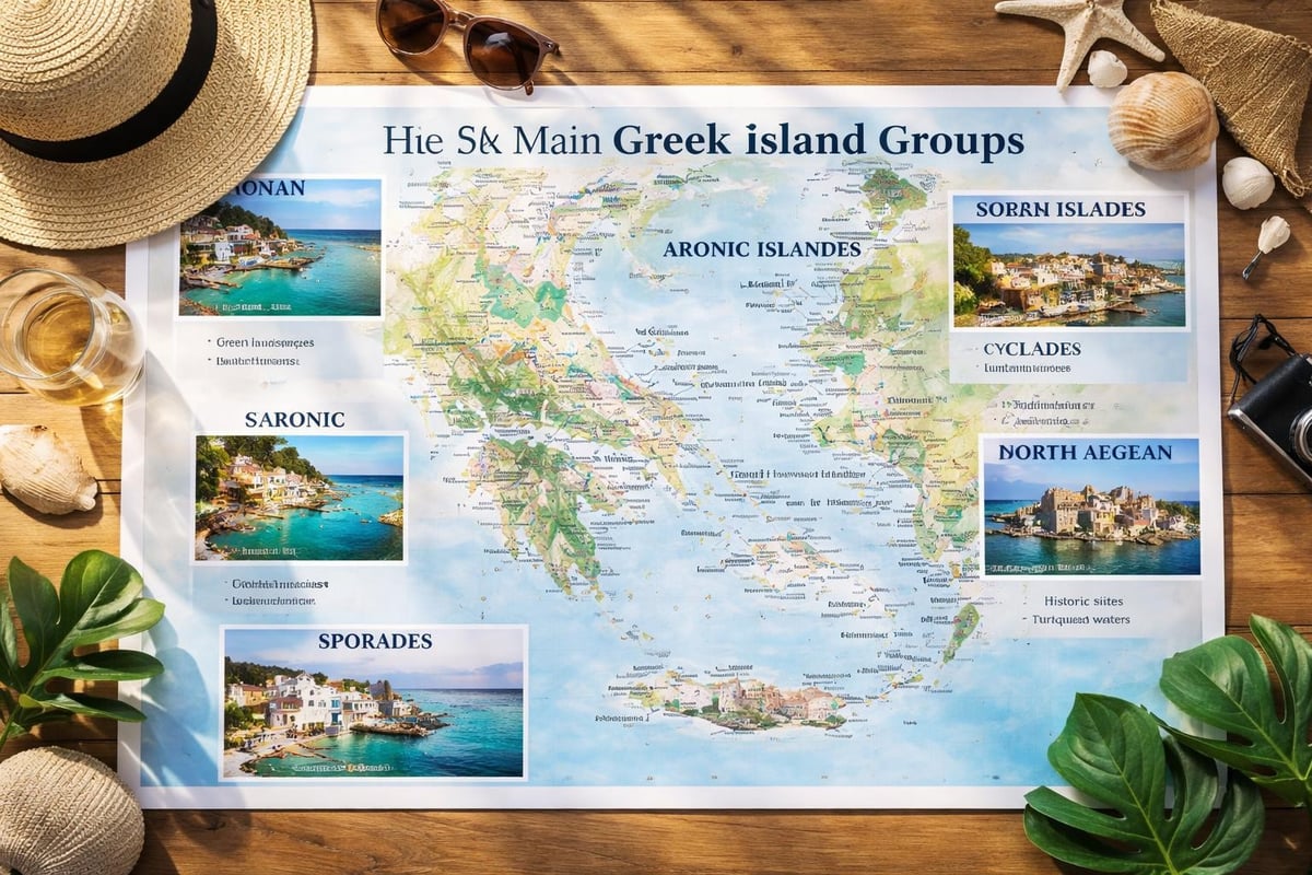 Greek island groups map