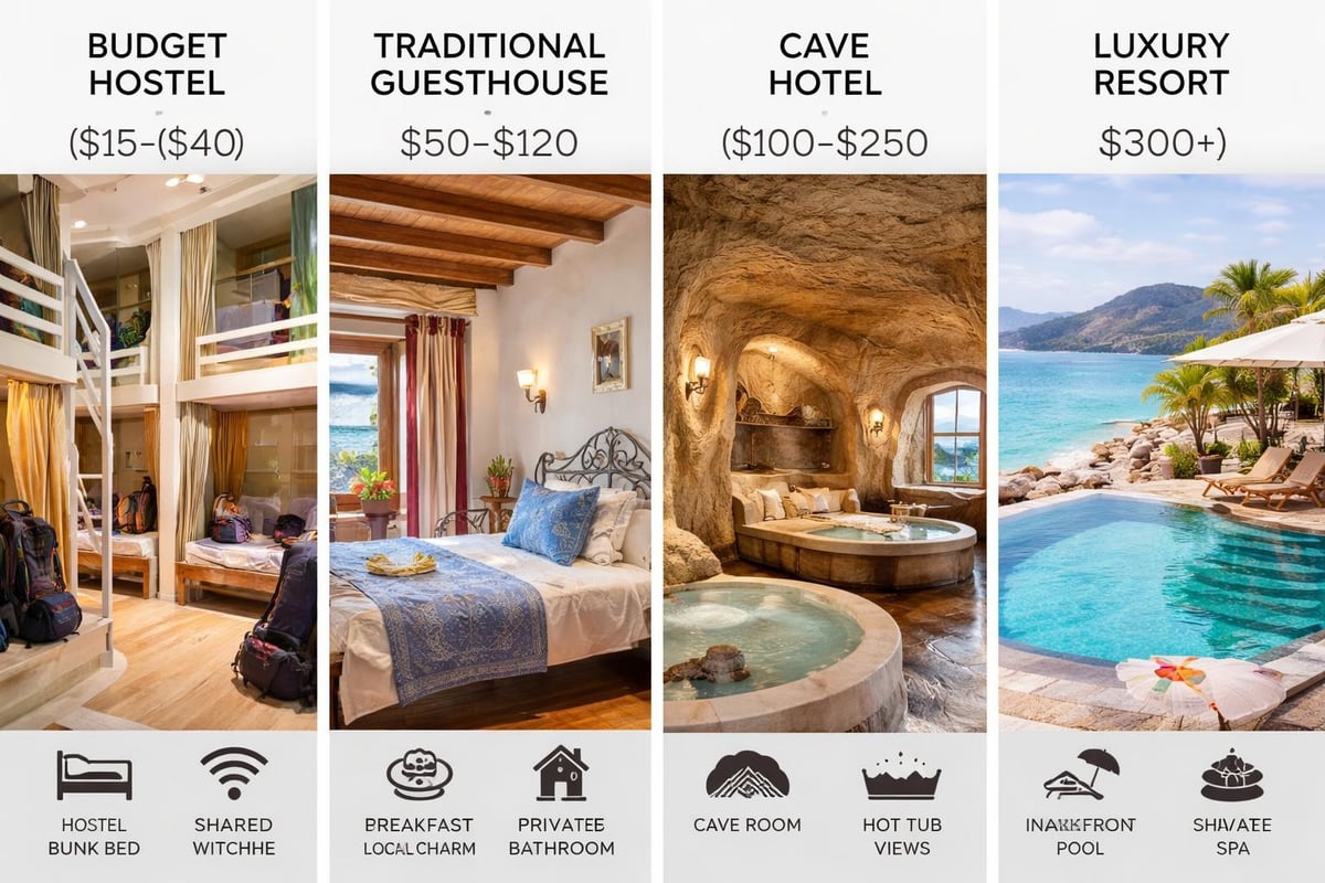 Greek island accommodation types