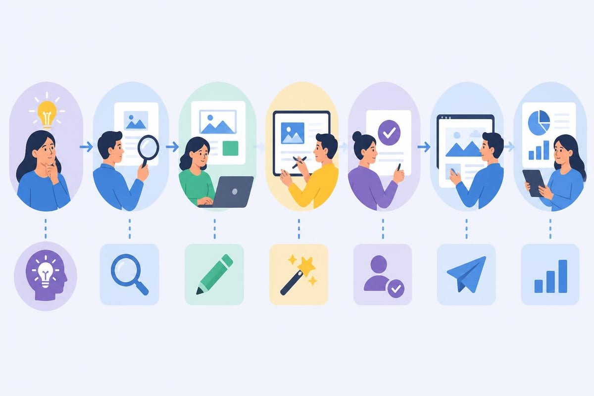 Content creation workflow stages