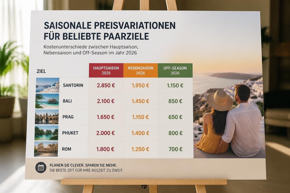 Preisentwicklung Reiseziele nach Saison