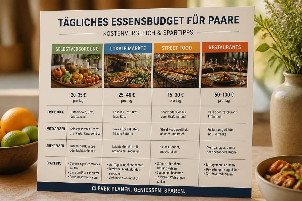 Budget-Essensplanung Urlaub zu zweit