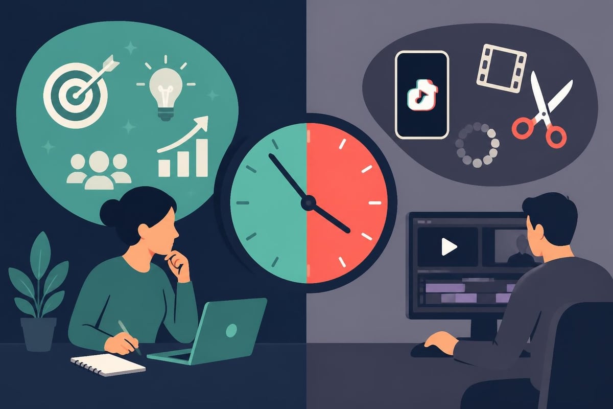 Time investment breakdown for DIY TikTok editing