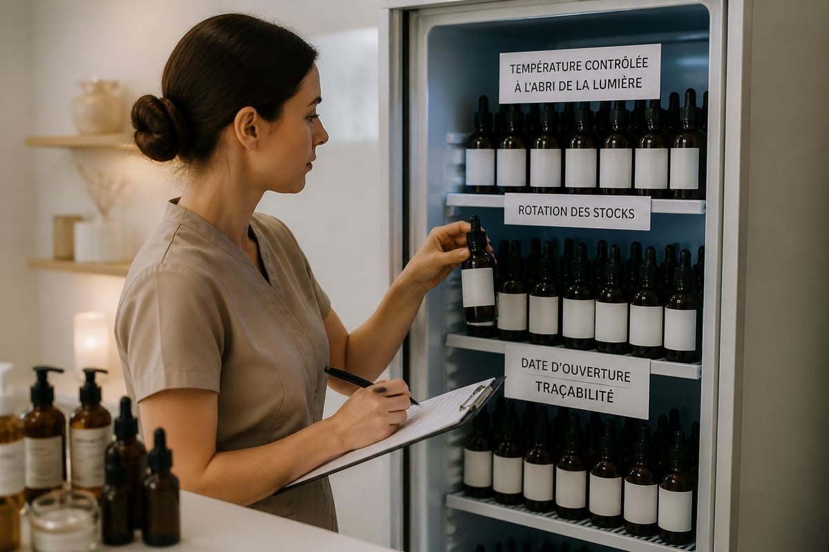 Conservation des huiles en institut