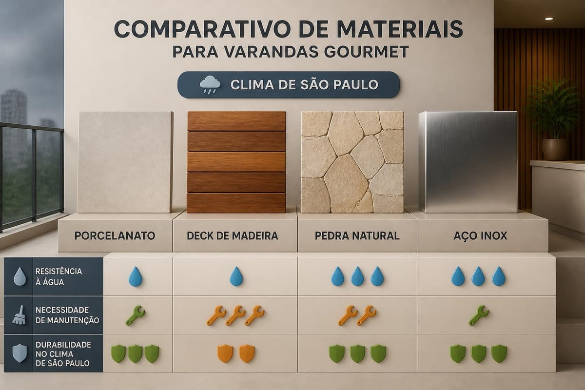 Material selection for gourmet balconies