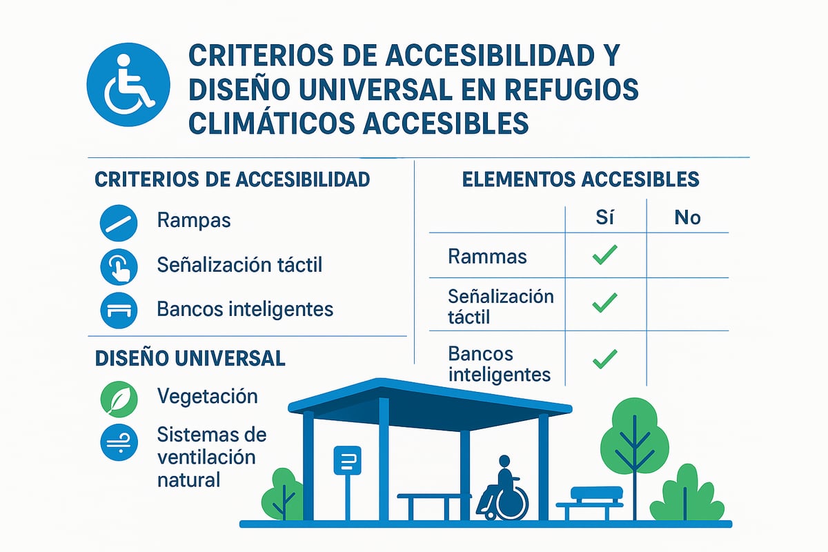Criterios de accesibilidad y diseño universal para refugios climáticos