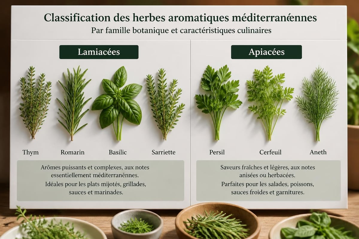 Association d'herbes aromatiques méditerranéennes