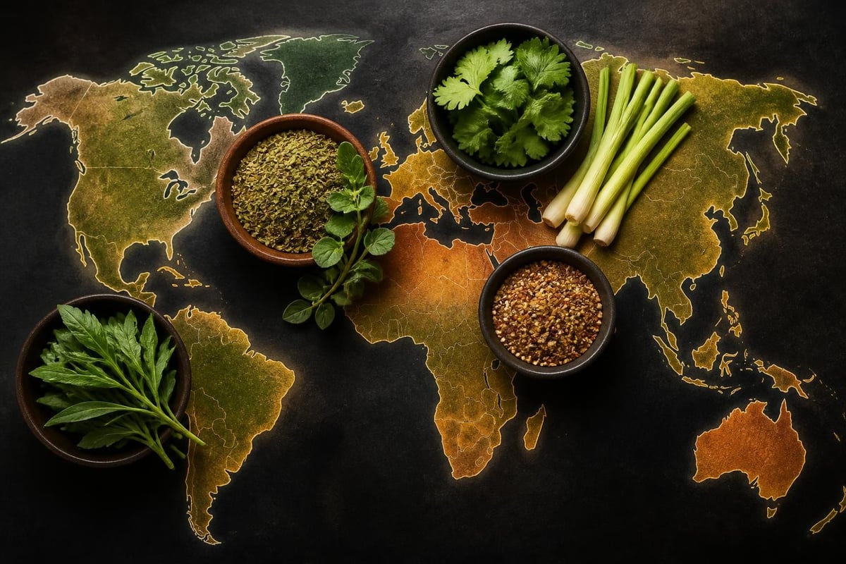 Herbes aromatiques cuisine internationale
