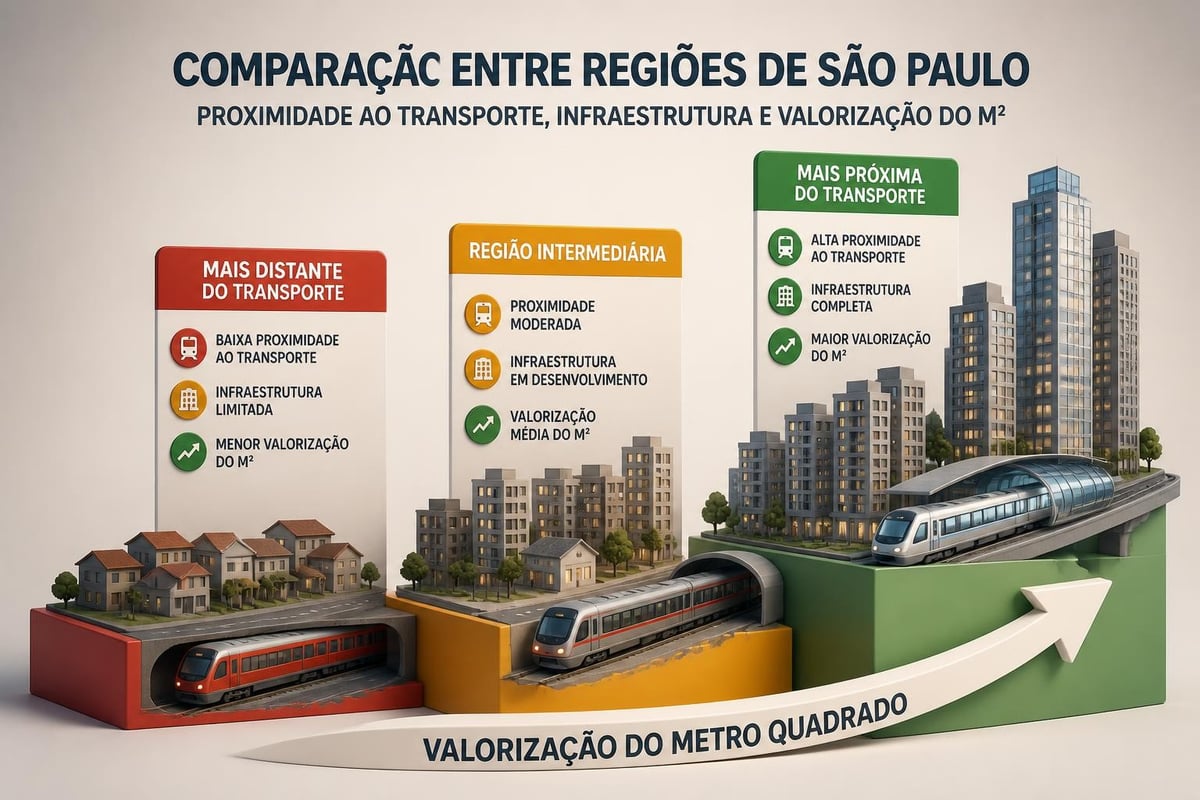 Valorização imobiliária por região