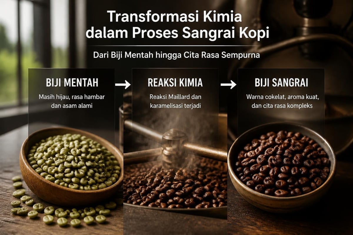 Proses transformasi kimia dalam roasting kopi