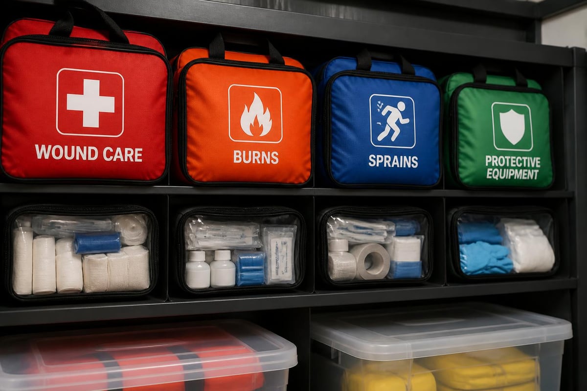 First aid box contents organization
