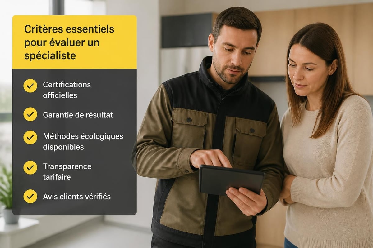 Checklist de sélection d'un exterminateur