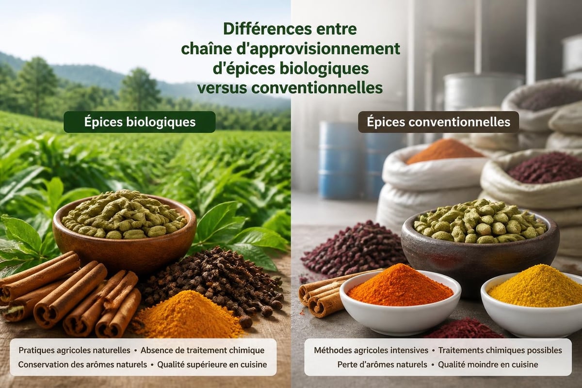Comparaison épices bio et conventionnelles