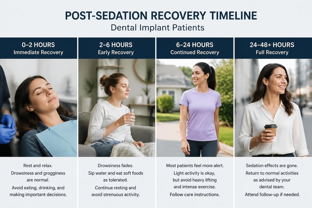 Dental implant sedation recovery timeline