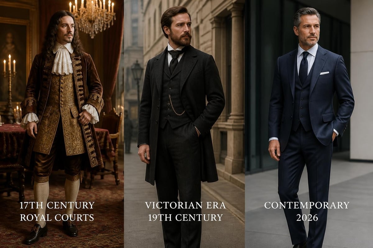 Historical evolution of three piece suits