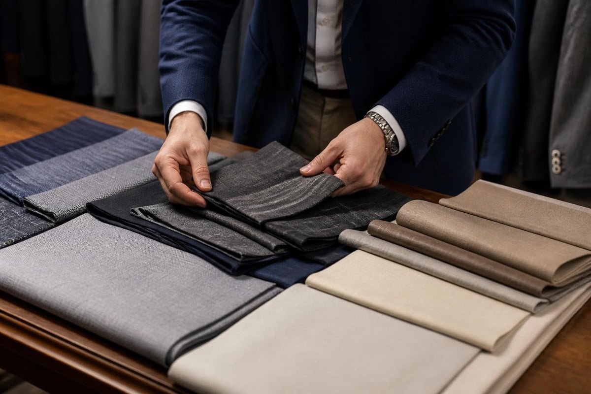 Fabric selection for bespoke suits