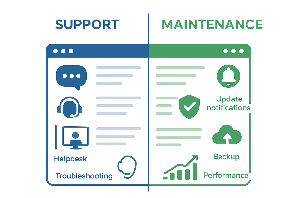 What are website support and maintenance services?