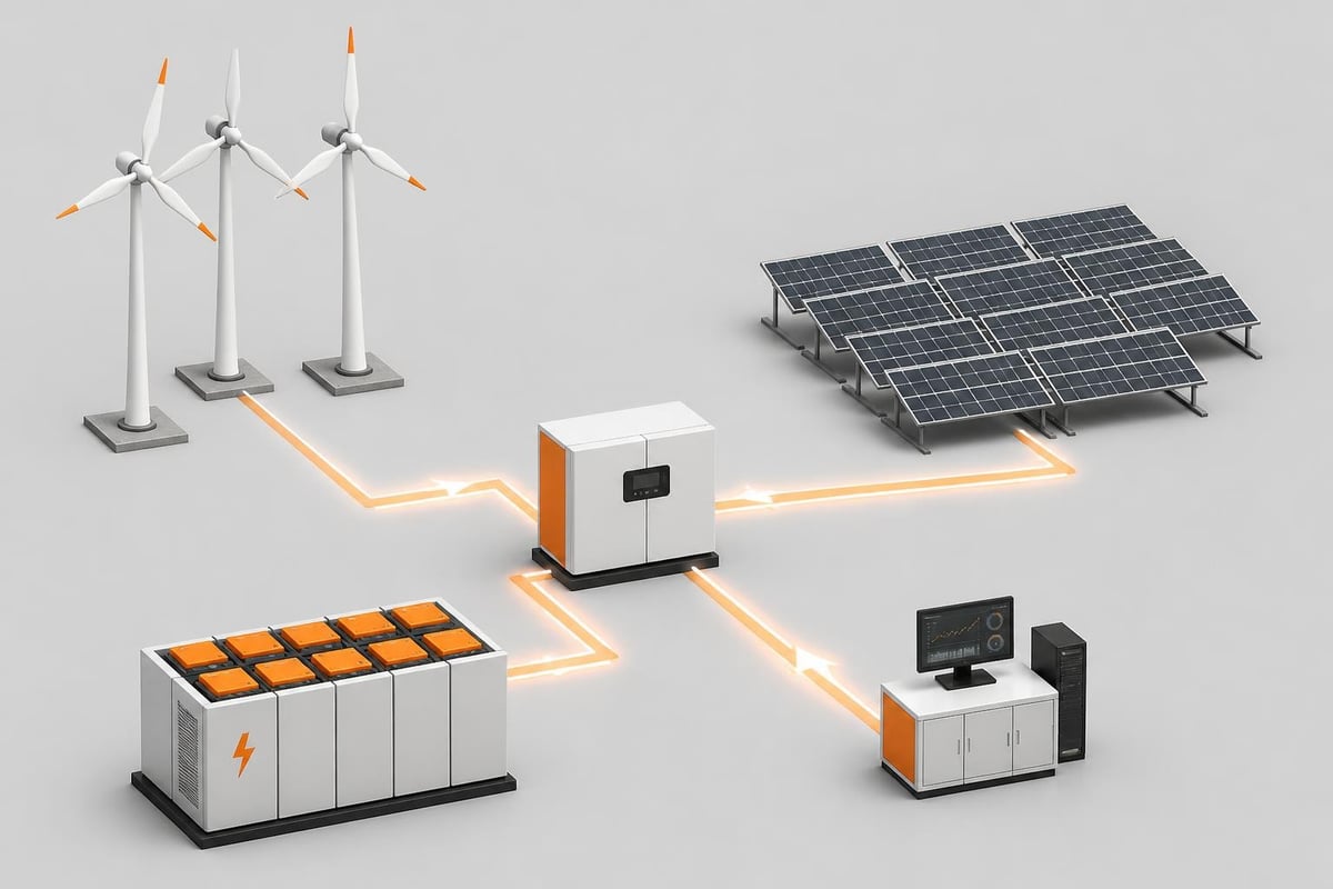 Wind solar hybrid system components