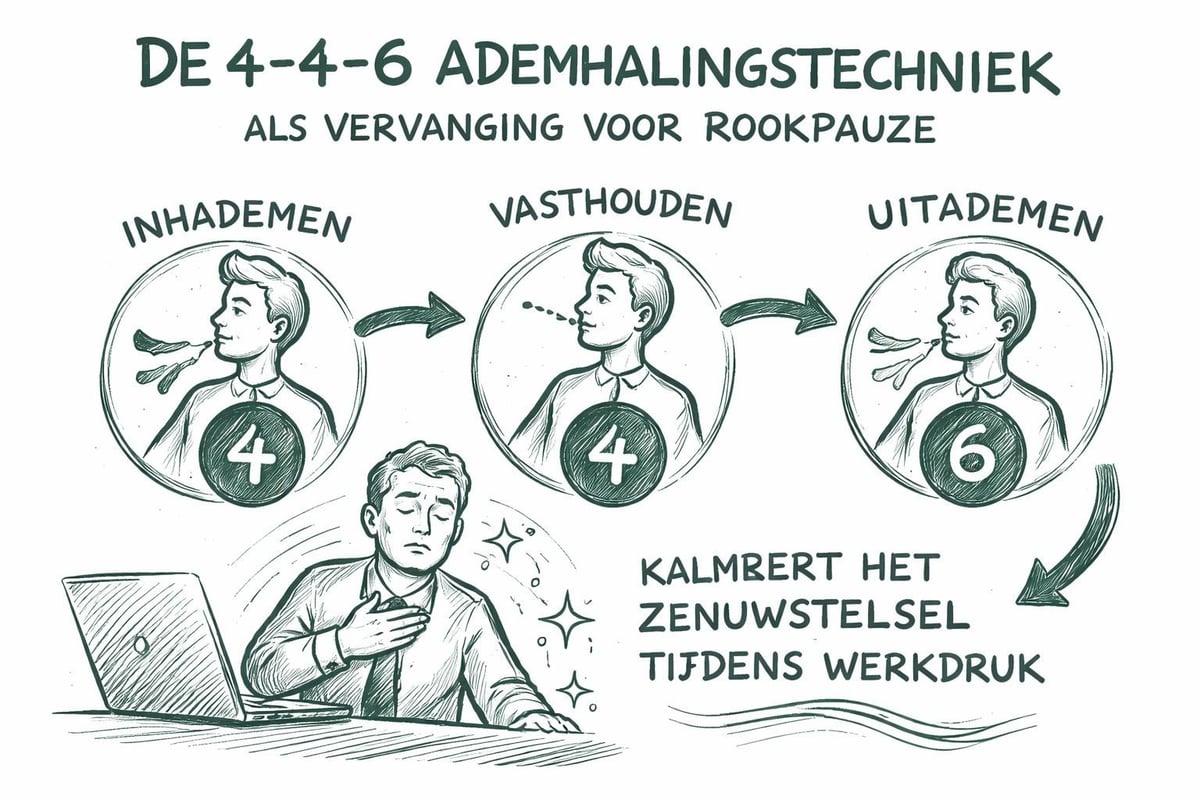 Ademhalingsoefening op werk