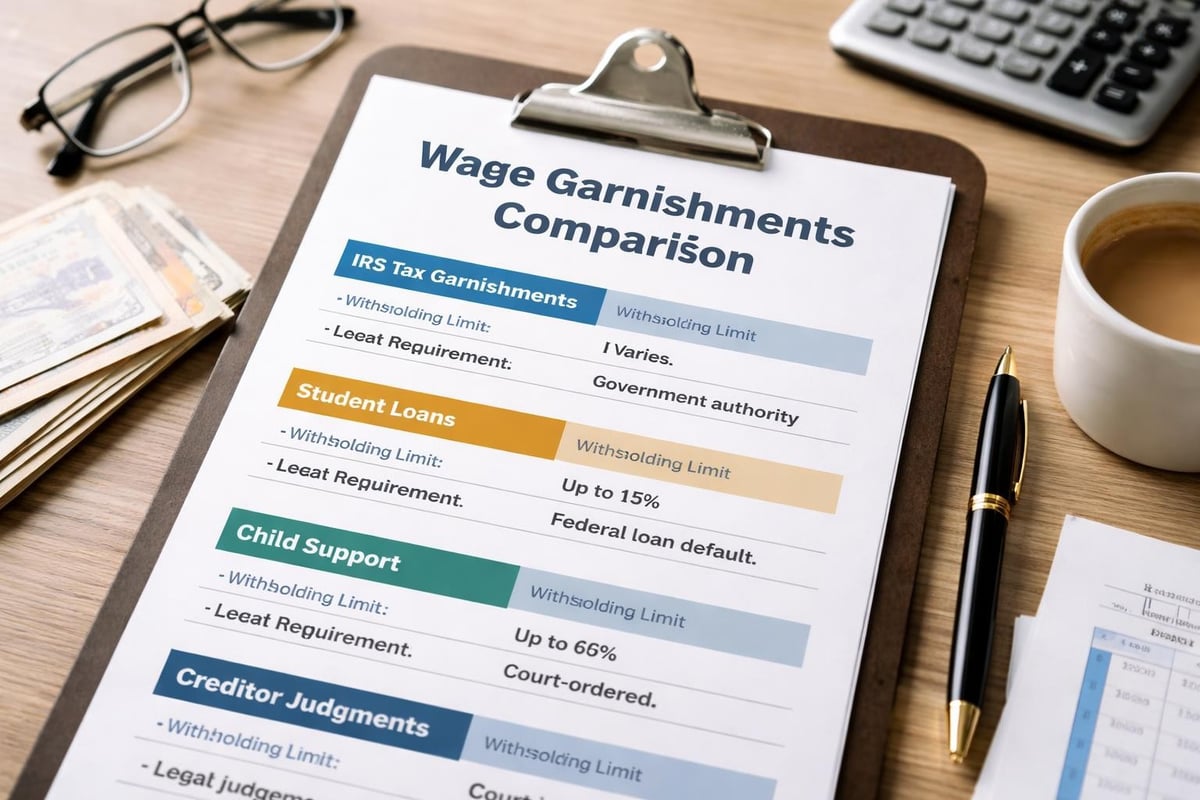 Types of wage garnishments comparison