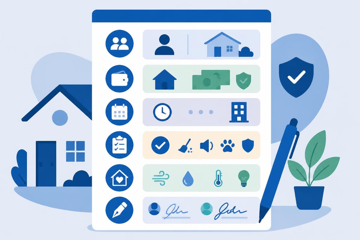 Tenancy agreement template sections
