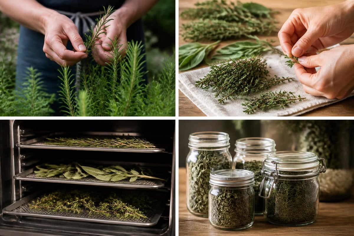 Processus de séchage des herbes
