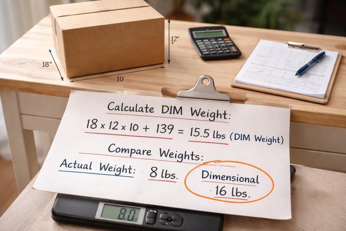 Dimensional weight calculation