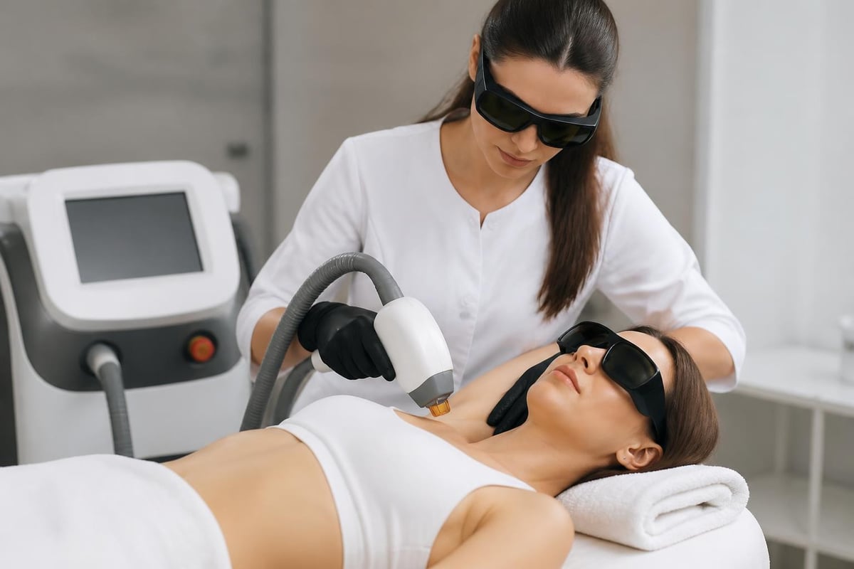 Laser wavelength interaction with skin